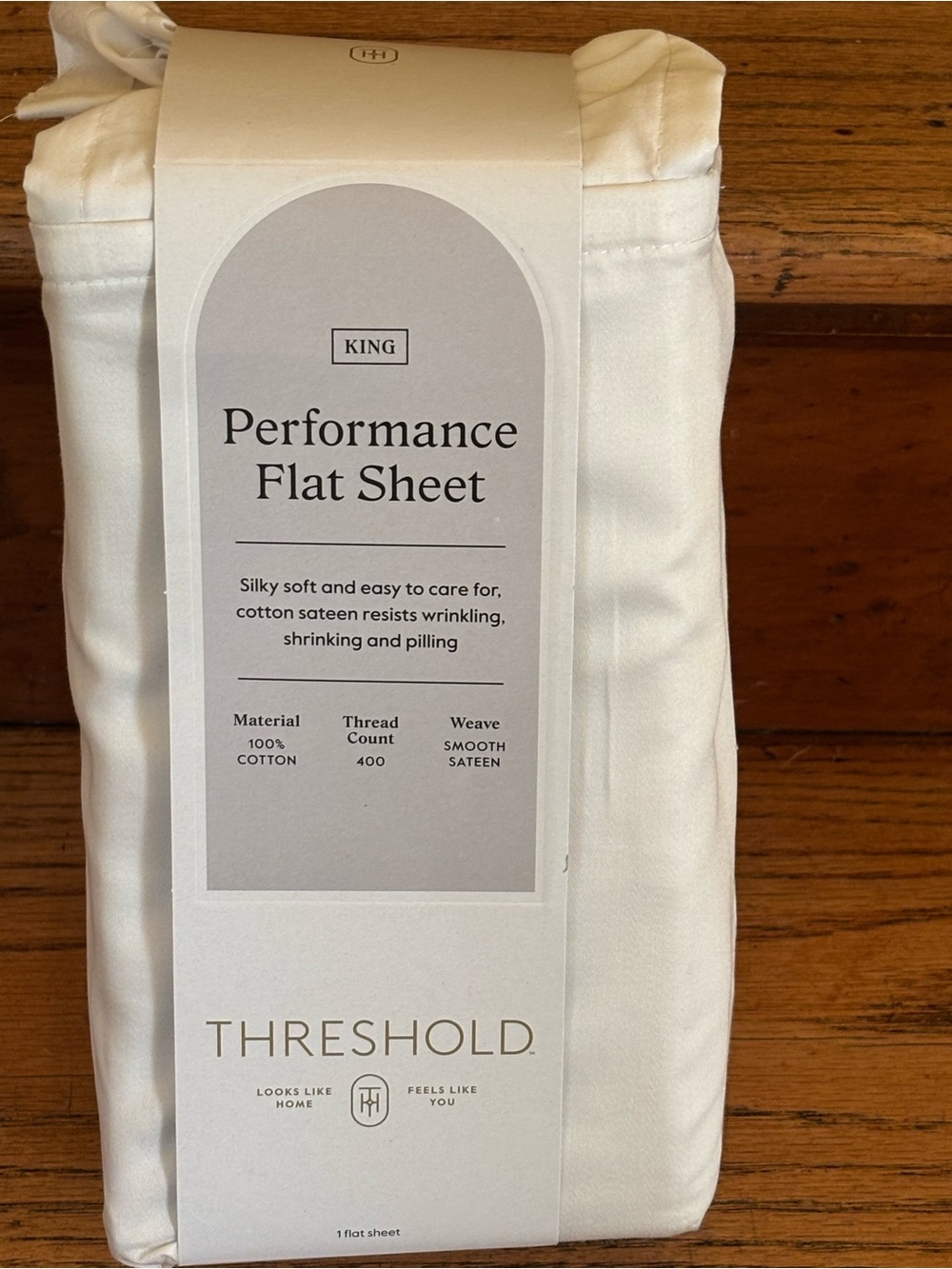 Threshold Performance King Flat Sheet - White